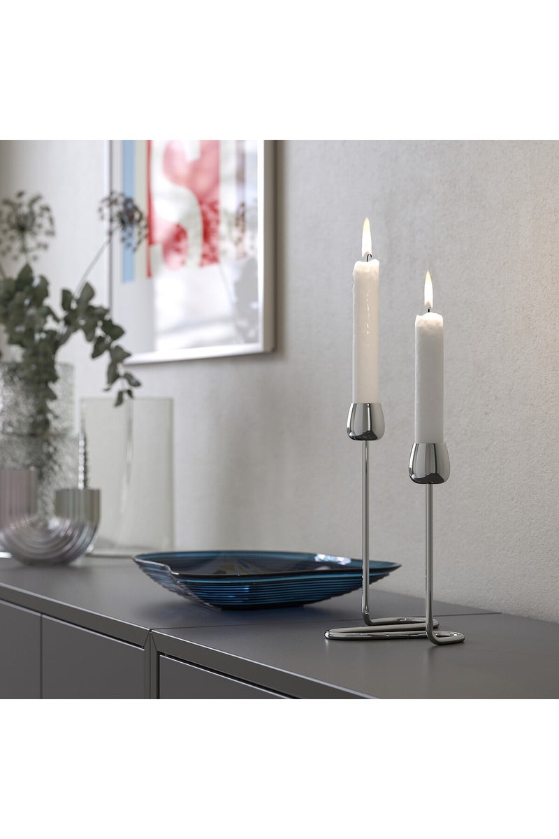 Candlestick for 2 candles, silver-colour, 20 cm - Image 2