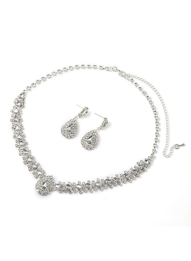 Bridal Wedding Jewelry Set Pearl Crown Necklace Earrings Accessories For Women Wedding - Image 1