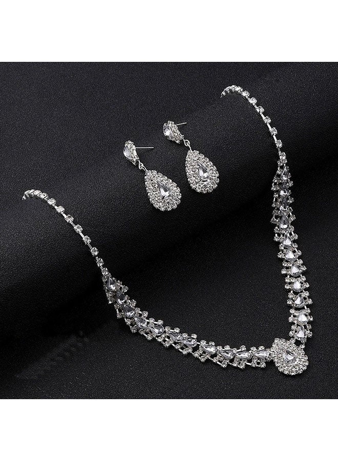 Bridal Wedding Jewelry Set Pearl Crown Necklace Earrings Accessories For Women Wedding - Image 4