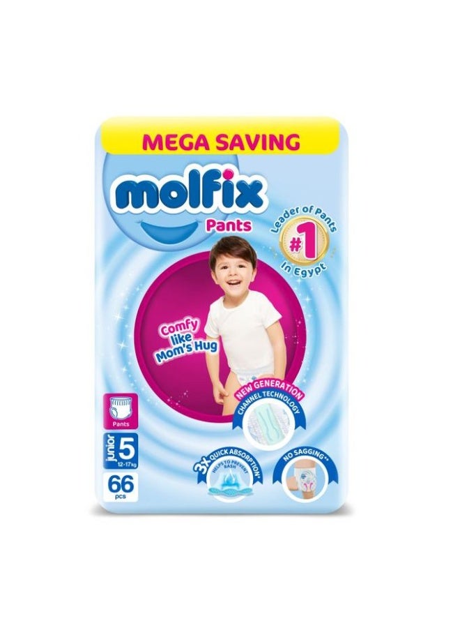 Mega Pack Of 66 Junior Pants Diapers -Size 5