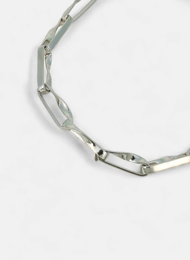 Sohi  Women's Chunky Twirl-Link Minimal Necklace Chain for Women | Best Price UAE