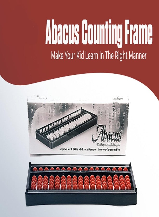 YUIOP - Abacus 17 Rods - Sturdy Plastic Beads Counting Frame with 17 Rods - Abacus Tool for Kids to Enhance Their Counting Skills and Mathematics (Age : 6yrs+) - Image 2