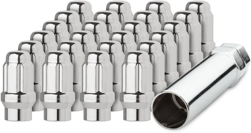 DPAccessories 24 Chrome 12x1.5 Closed End ET Spline Tuner Lug Nuts for Aftermarket Wheels - Image 1