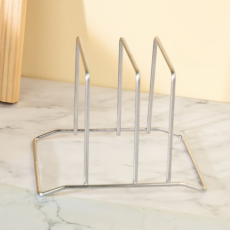 2 Piece Set Kitchen Cabinet Organizer Plate Rack And Cooking Utensil Holder Stainless Steel Strong Durable Rust Proof Easy Clean Storage For Pot Lids Cutting Boards Towels Sponges - Image 5