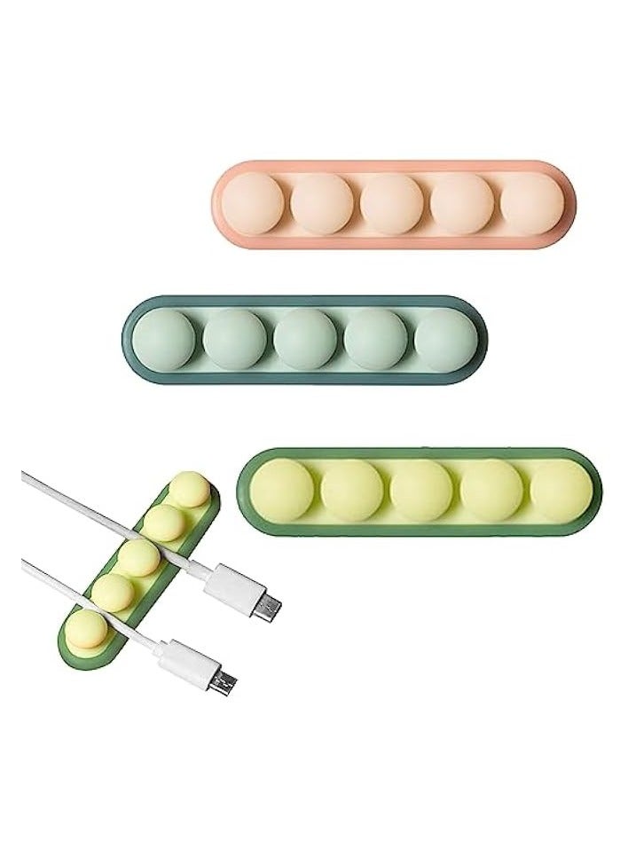 erorex 3 Pack Silicone Cable Holder Clips, Cord Management Organizers, Versatile Cable Organizer for Desk, Nightstand, Office, and Home Use - Image 1