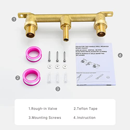 Tearel R3500-WL Replacement Rough-in Valve for Delta 2-Handle Wall-Mount Bathroom Faucets - Image 5