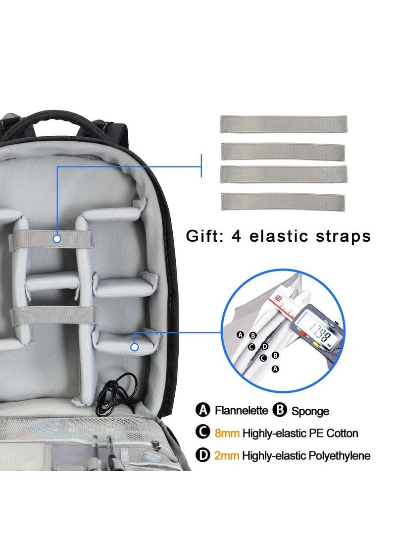 Caden - Camera Backpack Professional DSLR Bag with USB Charging Port Rain Cover Photography Laptop Backpack for Women Men Waterproof Camera Case Compatible for Sony Canon Nikon Lens Tripod Accessories - Image 1
