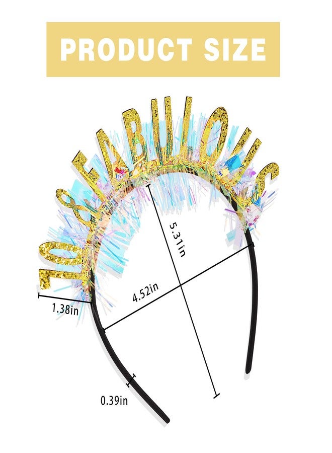 CIEHER 70th Birthday Crown - Gold Headband for Women (70th Birthday) - Image 5