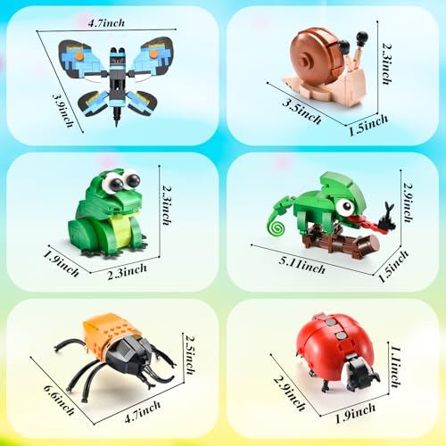 BNG Insects Collection Building Set for Kids, 10 Packs Bug Building Kit, Animals Insect Reptiles Toys Blocks Set, Party Favors Ideal Gift for Boys Girls 6 8 10 12+ (946PCS) - Image 5