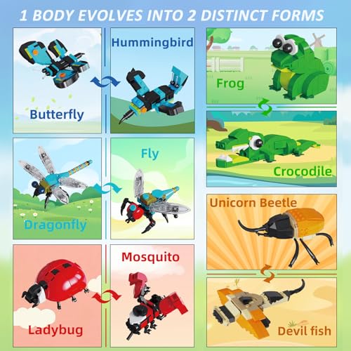 BNG Insects Collection Building Set for Kids, 10 Packs Bug Building Kit, Animals Insect Reptiles Toys Blocks Set, Party Favors Ideal Gift for Boys Girls 6 8 10 12+ (946PCS) - Image 2