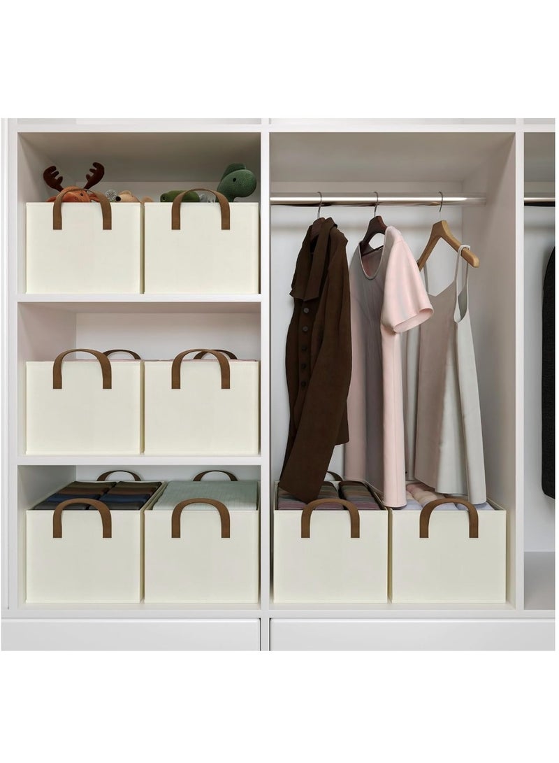 eBasket (3 pieces) Oxford storage box for organizing clothes, towels and bedding, foldable, size 44*30*20 cm (beige color) - Image 2