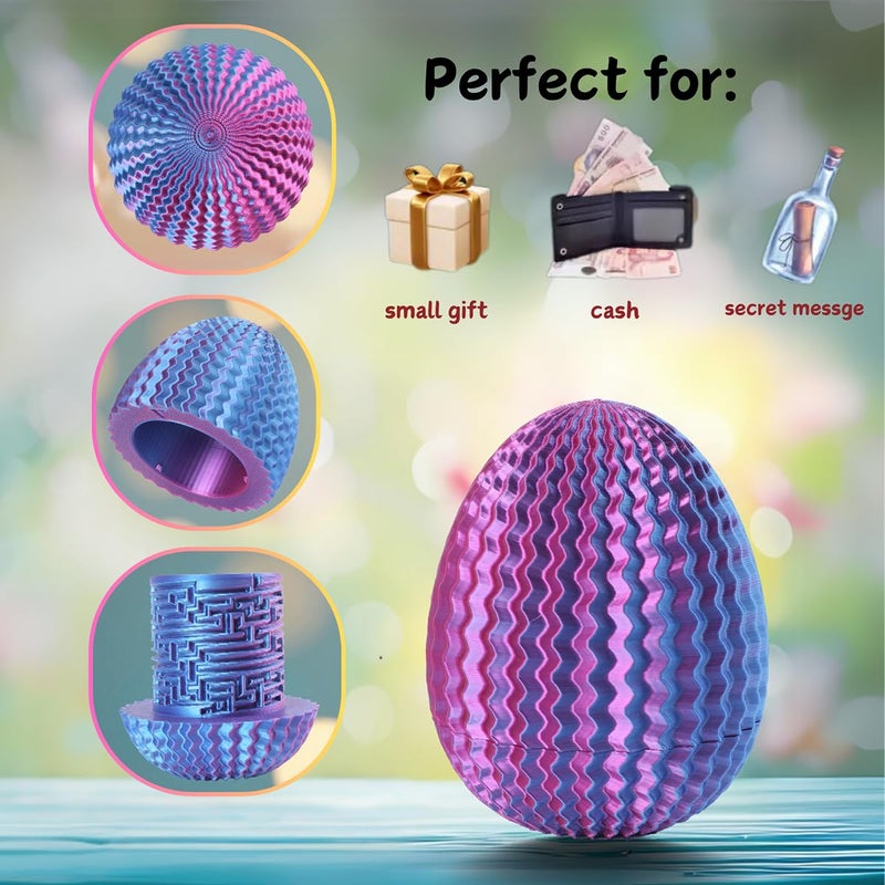 JHBEEY 2026 Creative Gift Box: Easter Egg Mystery Puzzle with Hidden Compartment, Reusable Brain Teaser Game for Adults & Kids, Money Gift Ideas for Birthday Christmas Party Celebration - Image 4