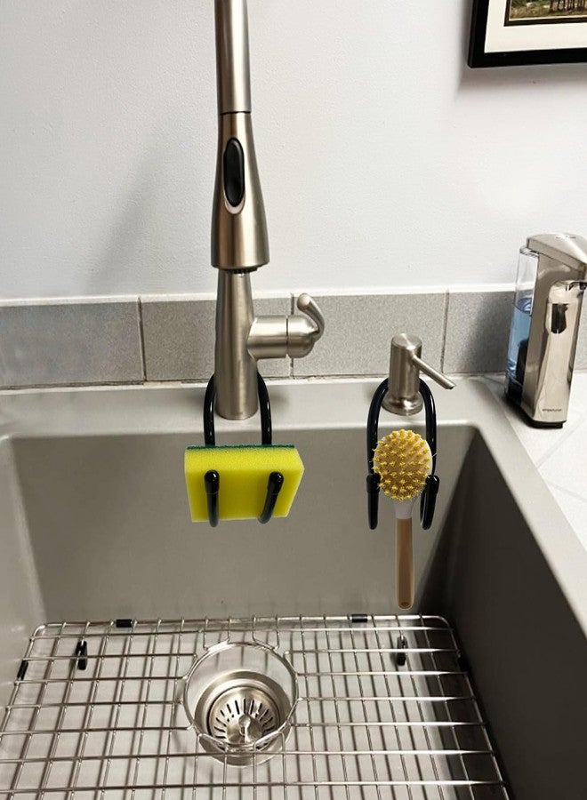 AUXPhome 2 Pack Hanging Rustproof Sink Caddy & Sponge Holder, Adjustable Kitchen Dish wand Sink Caddy Organizer for Sponge, Dish brush, Scrubber -Easy to clean and dry - No brush,No sponges - Image 3