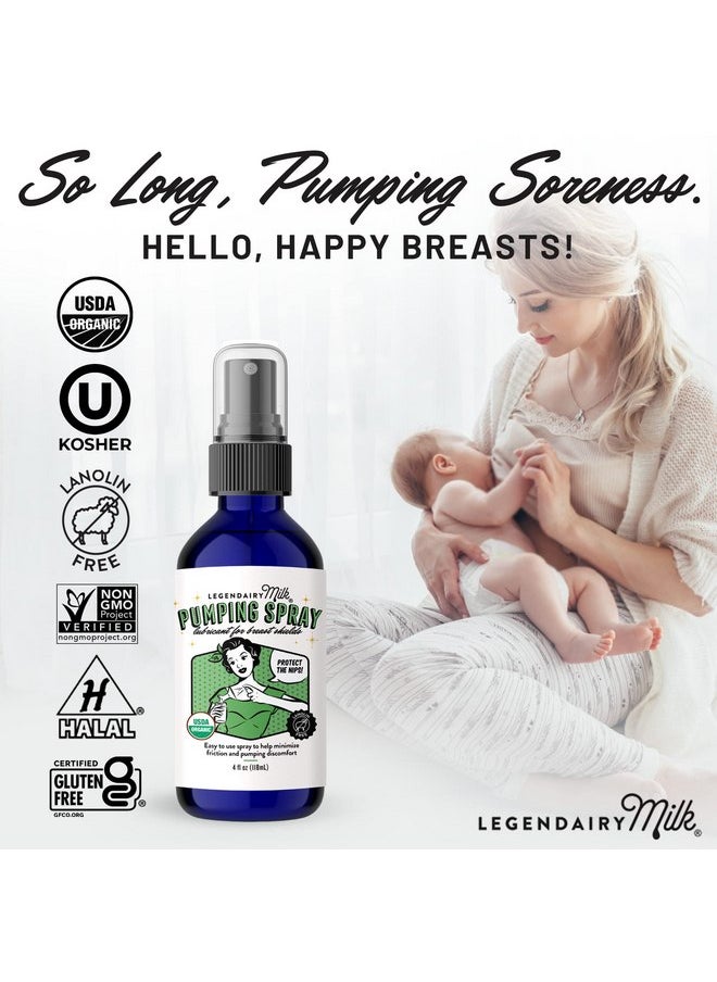 LEGENDAIRY Milk - Legendairy Milk Pumping Spray 4 oz., Helps Sore Nipples & Clogged Ducts, Organic Lubricant for Breast Shields and Flanges, Vegan Breast Pump Spray, Natural & Lanolin-Free, Made in USA - Image 1