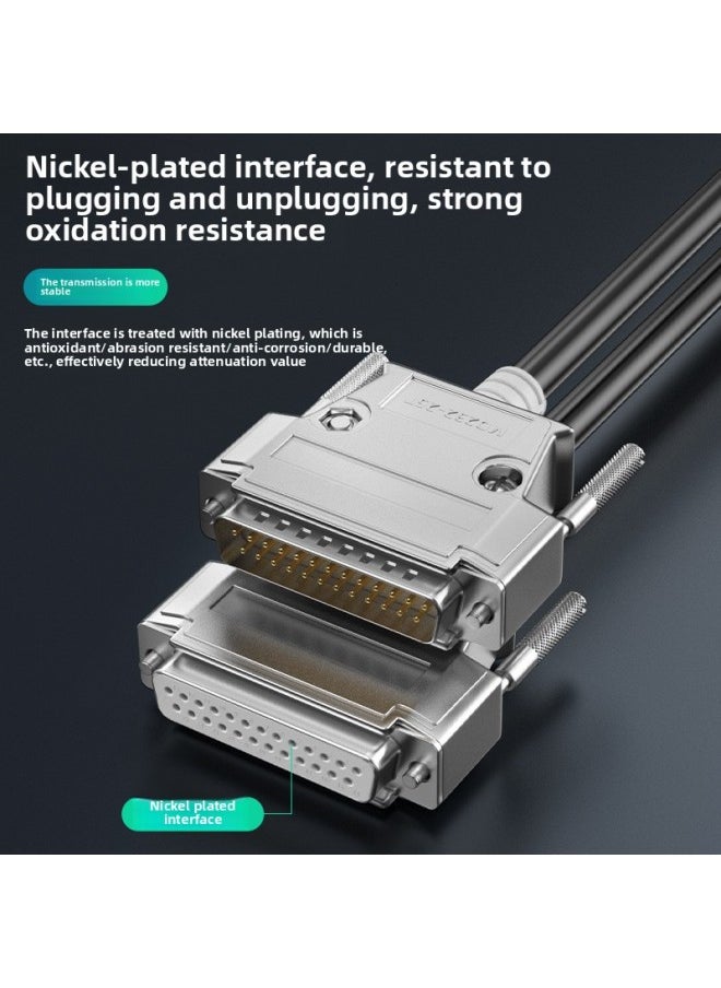 Generic - DB25 Connection Line Metal Shell Extension Line Male-to-male-to-female-to-female 25-pin Data Line 25-pin Parallel Line-Color:Metal DB25-mother To Mother-Length:3 M - Image 1
