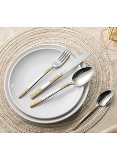 Lion 24-Piece Stainless Steel Cutlery Set Silver/Gold, Service for 6  - Image 3