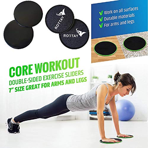 ROTTAY 5 Resistance Loop Bands & 2 ABS Workout Core Sliders for Squats, Stretching, Strength Training Exercises, Hips, Glutes with Storage Bag(Material: Natural Rubber) - Image 3