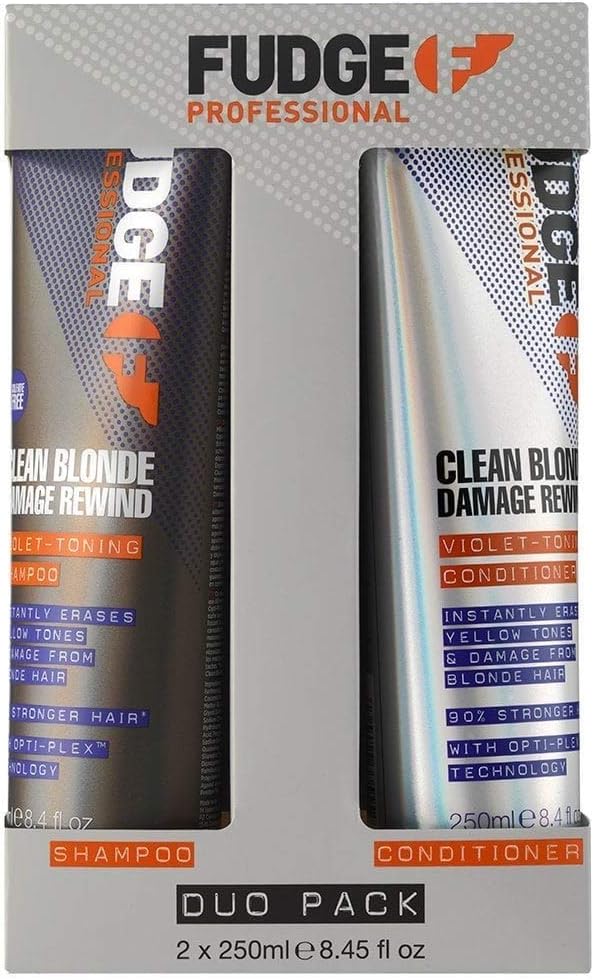 Duo Sets by Fudge Clean Blonde Damage Rewind VioletToning Shampoo Conditioner Duo 2 x 250ml