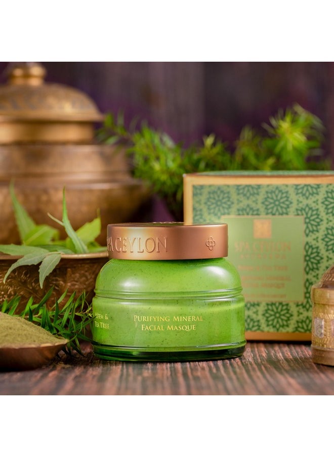 spa ceylon Mineralrich Neem & Tea Tree Clay Facial Masque For A Natural Glow Crueltyfree 100% Vegetarian Acneclearing & Pore Minimizing Best For Oily & Problem Skin Types  - Image 2
