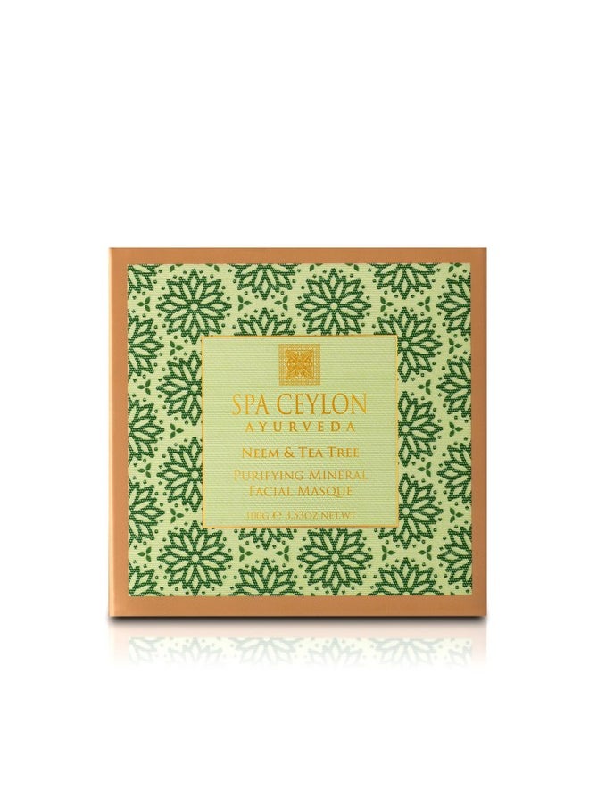 spa ceylon Mineralrich Neem & Tea Tree Clay Facial Masque For A Natural Glow Crueltyfree 100% Vegetarian Acneclearing & Pore Minimizing Best For Oily & Problem Skin Types  - Image 3