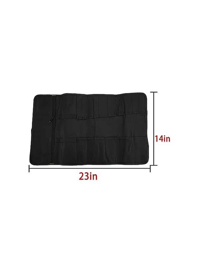 PROMASS promass 13 Pockets Tool Roll Wrench Roll Pouch, Tarp Wrench Roll Organizer, Portable Tool Pouch for Electrician, Plumber, Carpenter, or Mechanic  - Image 4