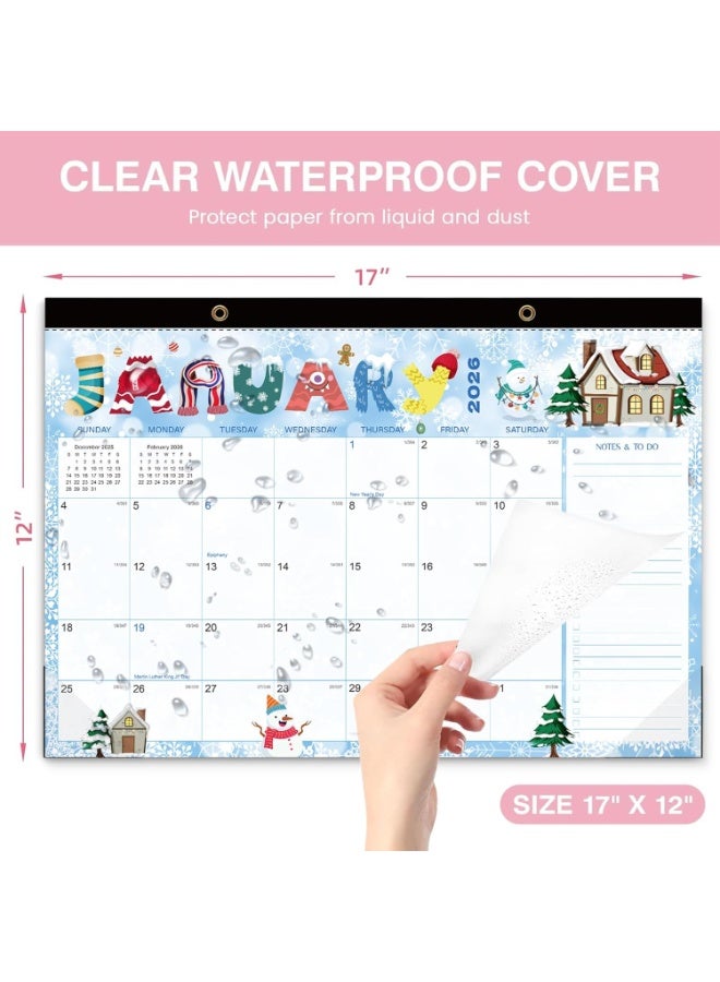 Wall Calendar 2026, from January to June 2027, 18 Months Hanging Monthly Calendar 2026-2027 with Julian Date, Thick Paper, Perfect for Organizing, Festival Style - Image 2