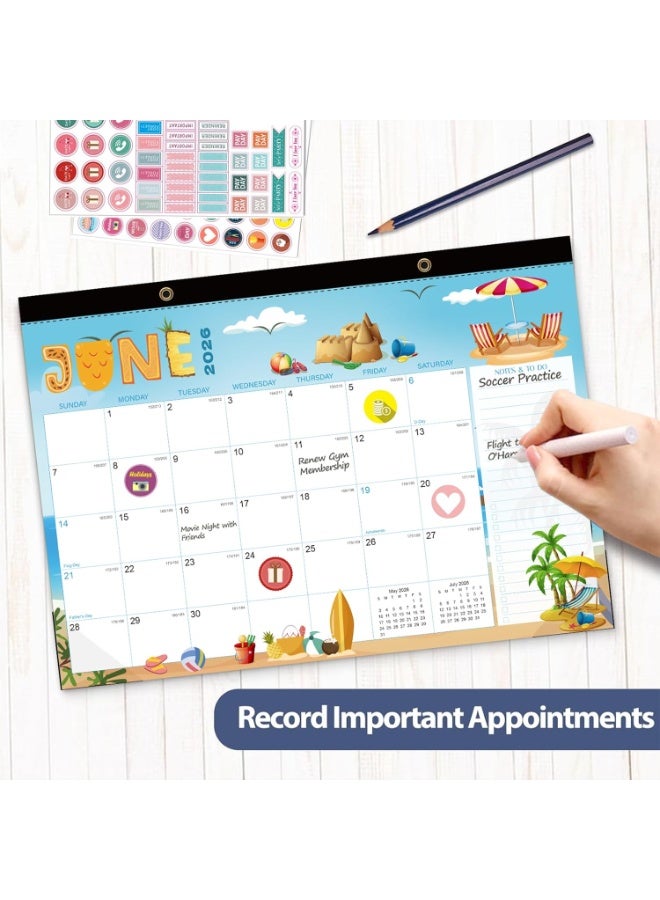 Wall Calendar 2026, from January to June 2027, 18 Months Hanging Monthly Calendar 2026-2027 with Julian Date, Thick Paper, Perfect for Organizing, Festival Style - Image 4