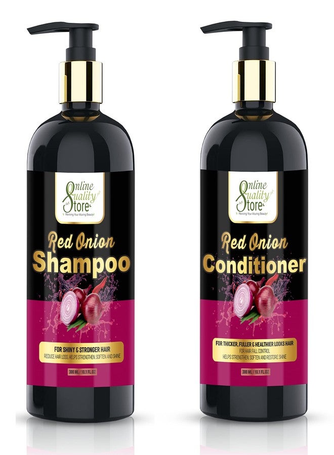 أونلاين كواليتي ستور مجموعة شامبو وبلسم البصل الأحمر من متجر الجودة الإلكتروني، 300 مل + 300 مل - مجموعة شامبو وبلسم البصل لتنعيم الشعر والتحكم في تساقطه، 600 مل - Image 2
