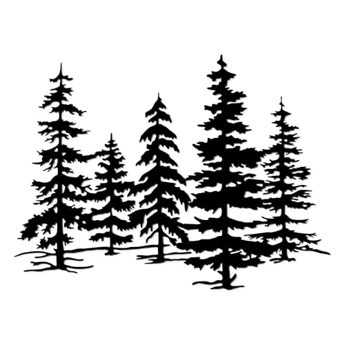 Xedatric Metal Pine Tree Wall Art Metal Tree Decor for Kitchen Cabin Exquisite Forest Design Home Dcor Durable and RustProof233 161inch - Image 1