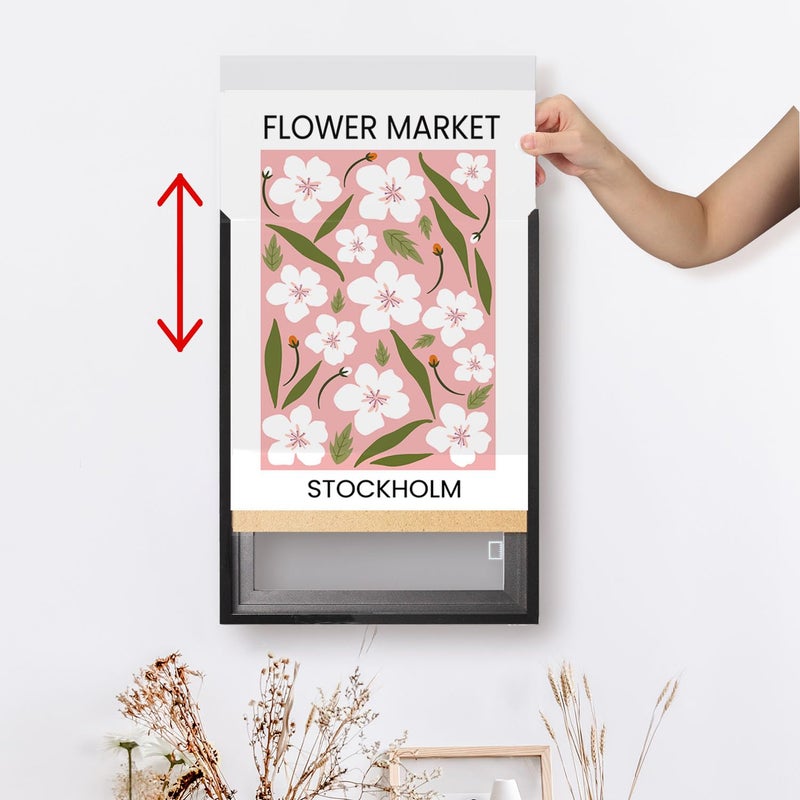 Podronale 24x36 Snap Frame Black Poster Frames Set of 2 Front-loading Frame Metal Click Frame,Coating Aluminum Profile with High Definition Plexiglass - Image 4