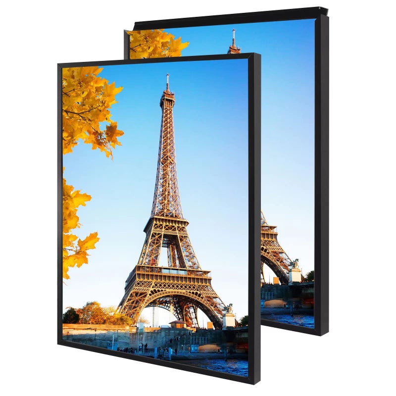 Podronale 24x36 Snap Frame Black Poster Frames Set of 2 Front-loading Frame Metal Click Frame,Coating Aluminum Profile with High Definition Plexiglass - Image 1