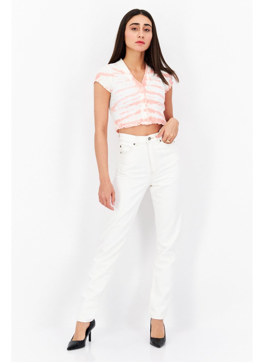 Dr Denim Women Regular Fit Solid Denim Jeans, Off White  - Image 3