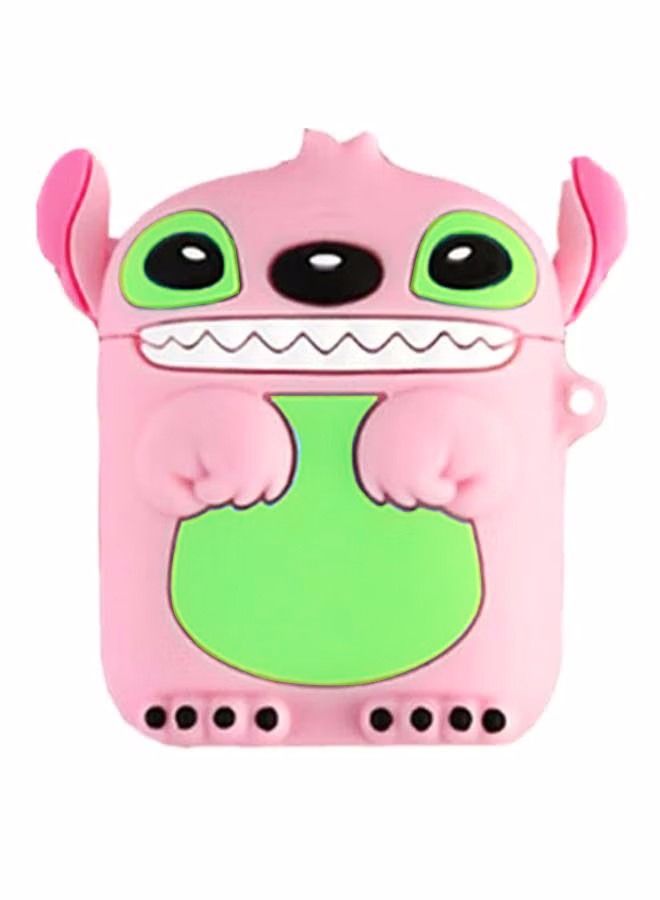 AirPods 1/2 Case, Cute Cartoon Case，Silicone Shockproof Waterproof Protective Cartoon Soft Cover Case For Apple Airpdos 1/2,Pink - Image 1