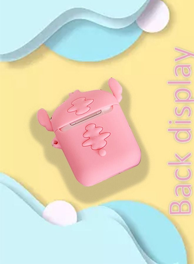 AirPods 1/2 Case, Cute Cartoon Case，Silicone Shockproof Waterproof Protective Cartoon Soft Cover Case For Apple Airpdos 1/2,Pink - Image 5