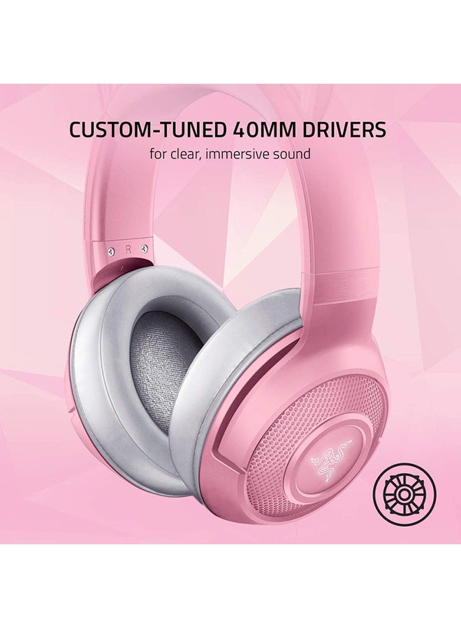general razer kraken bt kitty Edition, Wireless Bluetooth Headset With Chroma Rgb,  Low Latency Connection, Custom-Tuned  Drivers, Beamforming Microphone - Image 4