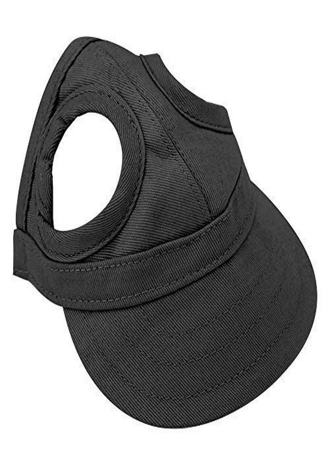 Fdit Pet Dog Sun Protection Visor Hat with Adjustable Strap Sport Hat (Black S) - Image 1