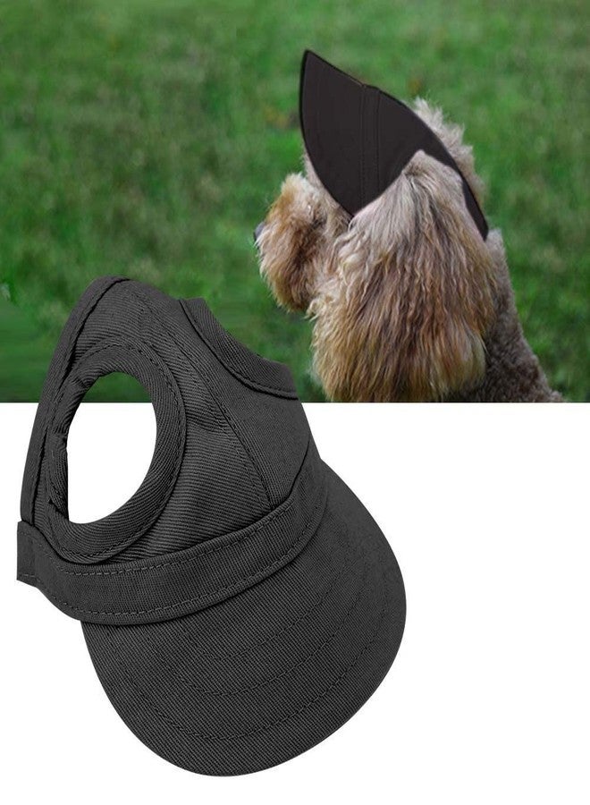 Fdit Pet Dog Sun Protection Visor Hat with Adjustable Strap Sport Hat (Black S) - Image 4