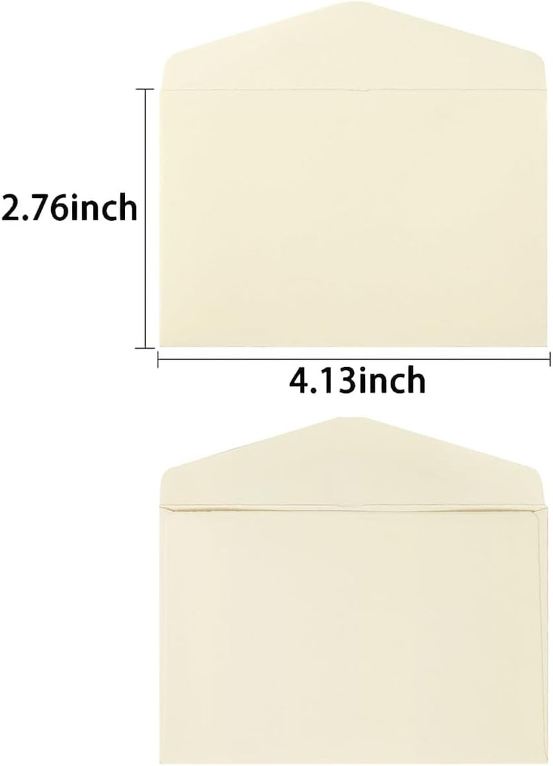 Homtable 120 Pack Kraft Mini Envelopes Small Envelopes Self-Adhesive Tiny Pockets for Business Cards Christmas Holiday Small Gift Cards Invitations Cards(4.13"×2.76") (Cream Color) - Image 2