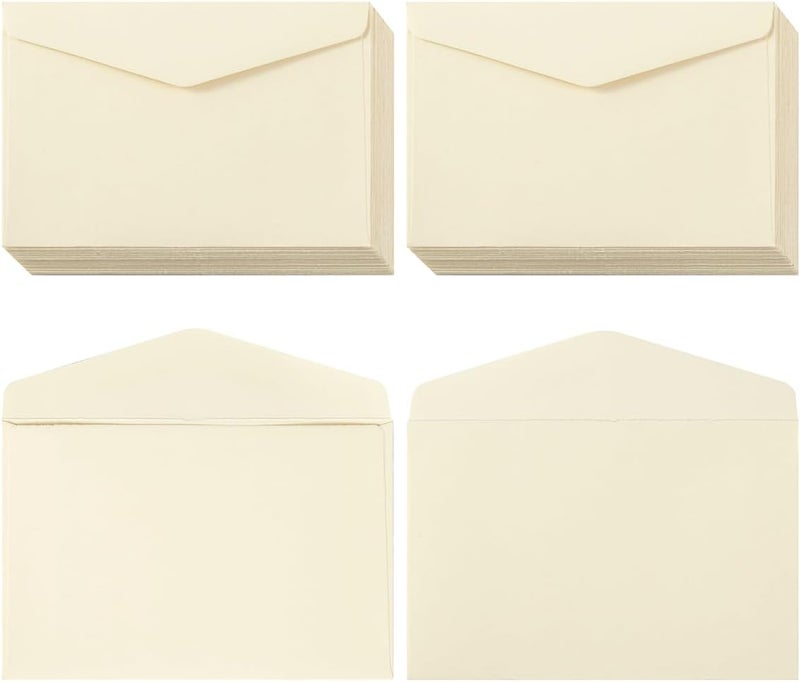 Homtable 120 Pack Kraft Mini Envelopes Small Envelopes Self-Adhesive Tiny Pockets for Business Cards Christmas Holiday Small Gift Cards Invitations Cards(4.13"×2.76") (Cream Color) - Image 1