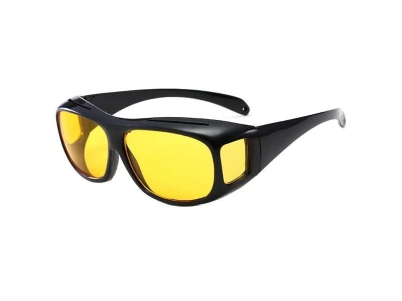 ISOTOPE Night Driving Glasses, HD Yellow Lens, Anti-Glare Fit Over Design, Black Frame - Image 1