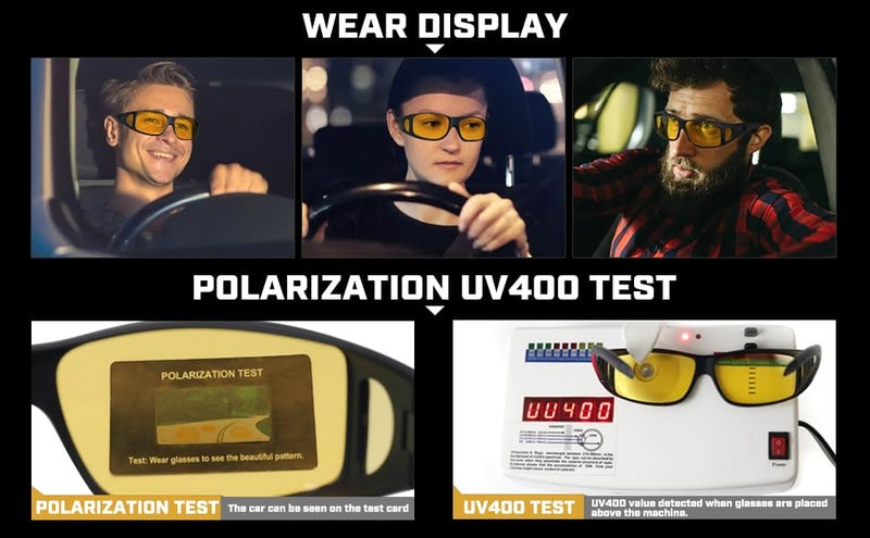 ISOTOPE Night Driving Glasses, HD Yellow Lens, Anti-Glare Fit Over Design, Black Frame - Image 4