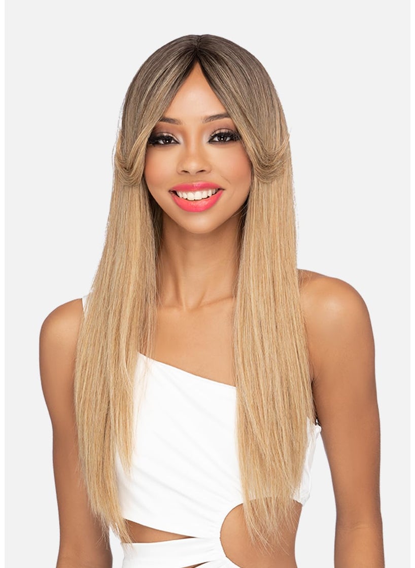 VIVICA A. FOX Amore Mio Hair Collections AWMOONLIGHT Layered Straight Style EVERYDAY WIG Color 99J Dark Aubrun 