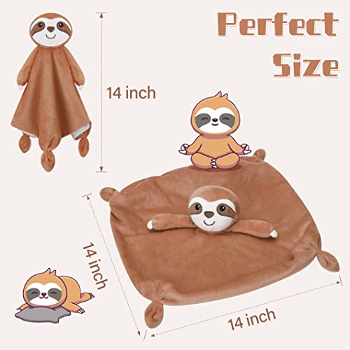 Pro Goleem Sloth Security Blanket Soft Loveys for Babies for Boys and Girls Newborn Lovie Infant Blankie Sloth Baby Stuff Baby Snuggle Toy Stuffed Animal Baby Gifts 14 Inch - Image 5