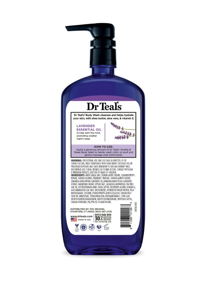 Dr Teal's Pack of 2 Epsom Salt Body Wash with Lavender for Soothe & Sleep - Ultra-Moisturizing Formula Calms & Nourishes for a Better Night's Sleep 710ml x 2 - Image 2
