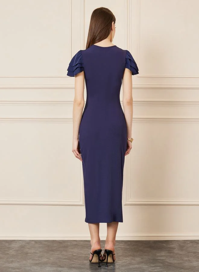 Styli Tiered Sleeve Midi Dress