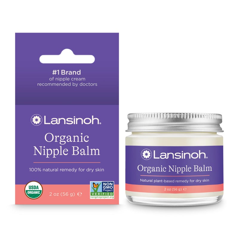 Lansinoh Organic Nipple Butter, Nipple Cream Safe for Breastfeeding Baby, Postpartum Essentials for Mom, 2 Ounces - Image 1