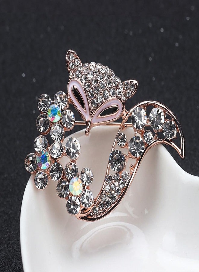 Shejuety Fashion Animal brooch fox brooch sweater jacket cardigan accessories pin clothing accessories, designed specifically for fashionable women suitable - various holiday jewelry gifts (golden) - Image 3