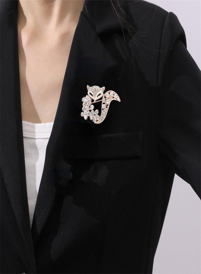 Shejuety Fashion Animal brooch fox brooch sweater jacket cardigan accessories pin clothing accessories, designed specifically for fashionable women suitable - various holiday jewelry gifts (golden) - Image 2
