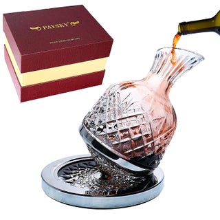 paysky spinning wine decanter 45 oz crystal rotating wine decanter with gift box for wedding gift birthday banquet supper - pzsku/ZABB479D57D575ED3AB6DZ/45/1750417505/1856810a-894e-44f4-95e0-8979b24183f9