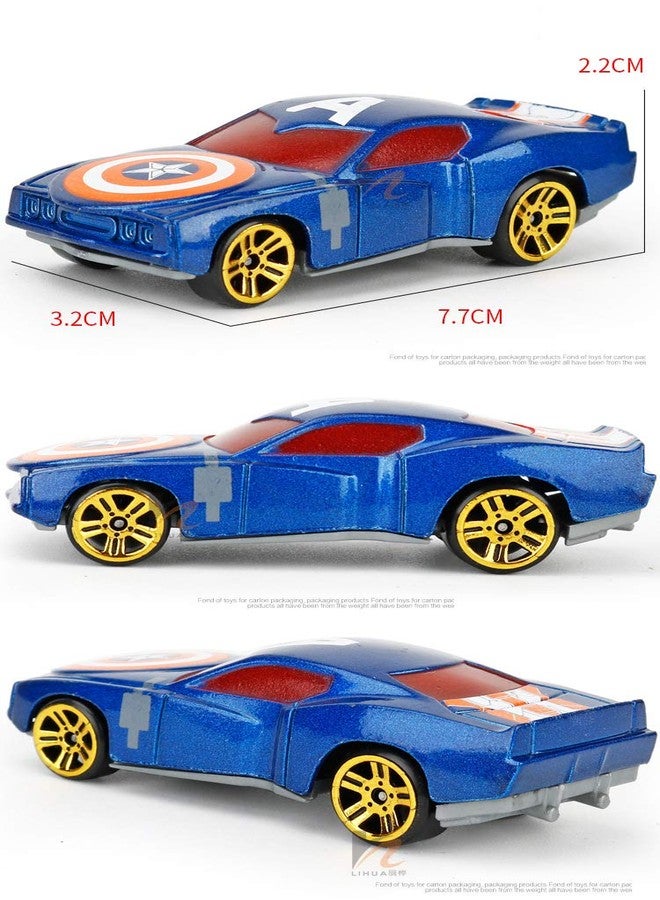 PLUSPOINT Super Hero Die cast Metal Vehicles Pack of 10Pc Alloy Push N Go Vehicles, 1:64 Scale Mini Racing Cars for Toddlers, Collectible Die-Cast Toy Car Set, Multi Color - Image 3